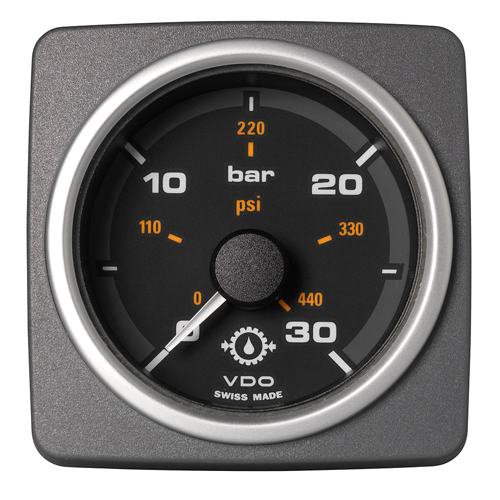 Veratron 52 MM (2-1/16") AcquaLink Transmission Oil Pressure 30 Bar/440 PSI - Black Dial & Bezel A2C59501937 — Quality Boat Parts