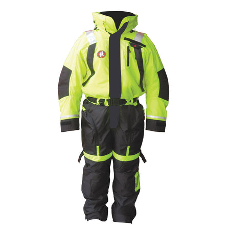 First Watch AS-1100 Flotation Suit - Hi-Vis Yellow - XXL AS-1100-HV-XXL — Quality Boat Parts