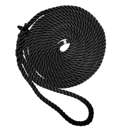 New England Ropes 5/8" Premium 3-Strand Dock Line - Black - 35' C6054-20-00035 — Quality Boat Parts