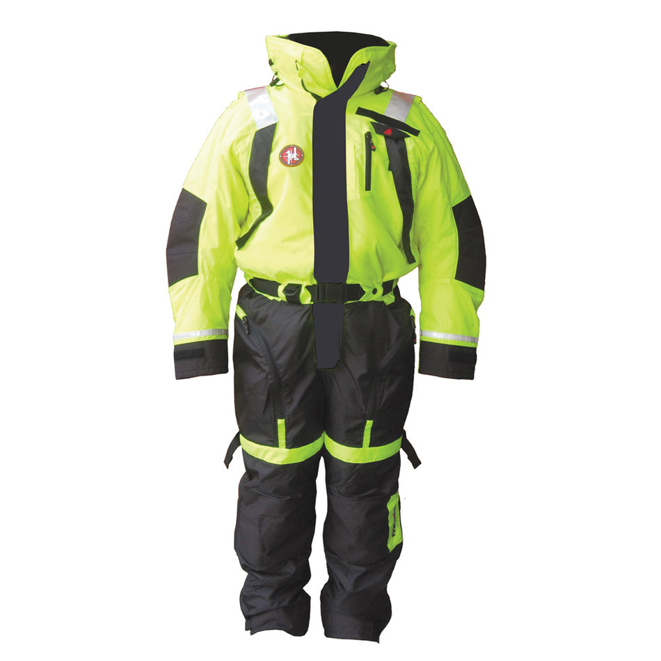First Watch AS-1100 Flotation Suit - Hi-Vis Yellow - Small AS-1100-HV-S — Quality Boat Parts