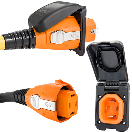 SmartPlug 50 AMP Inlet & Female Cord Connector Combo - Black B50ASSYPB — Quality Boat Parts