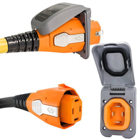SmartPlug 50 AMP Inlet & Female Cord Connector Combo - Grey B50ASSYPG — Quality Boat Parts