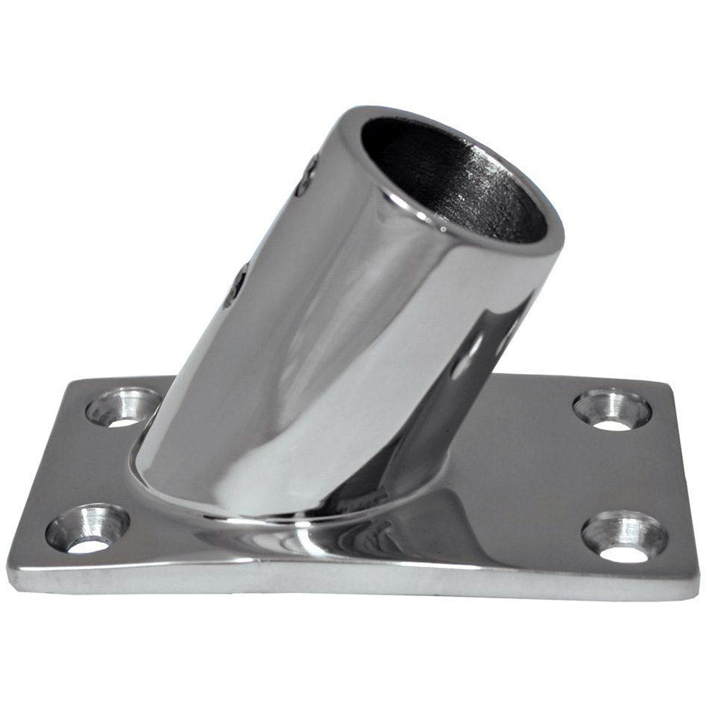Whitecap 1/2" O.D. 60° Rectangle Base SS Rail Fitting 6042C — Quality Boat Parts