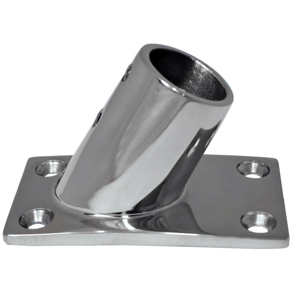 Whitecap 1/2" O.D. 60° Rectangle Base SS Rail Fitting 6042C — Quality Boat Parts