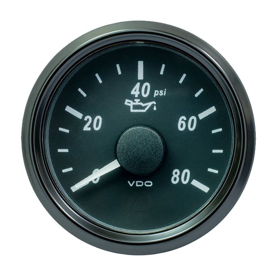 VDO SingleViu 52mm (2-1/16") Oil Pressure Gauge - 80 PSI - 0-180 Ohm A2C3833190030 — Quality Boat Parts