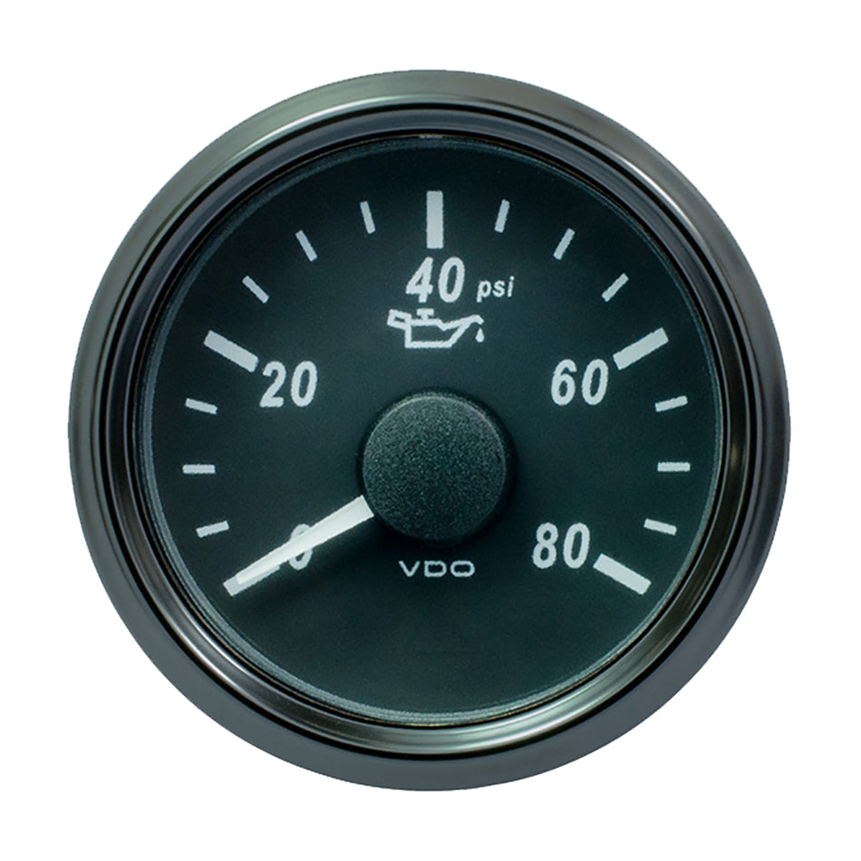 VDO SingleViu 52mm (2-1/16") Oil Pressure Gauge - 80 PSI - 240-33 Ohm A2C3833230030 — Quality Boat Parts
