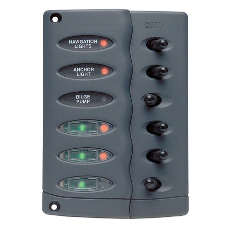 BEP Contour Switch Panel - Waterproof 6 Way w/PTC Fusing CSP6-PTC — Quality Boat Parts