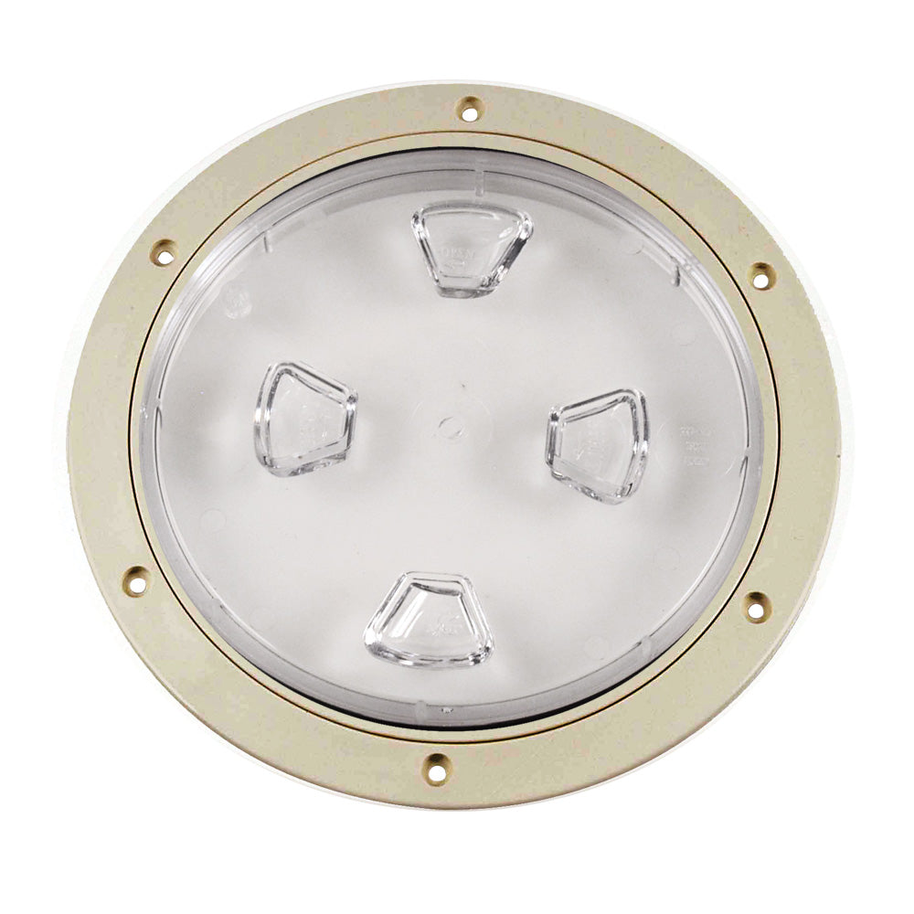 Beckson 8" Clear Center Screw-Out Deck Plate - Beige DP80-N-C — Quality Boat Parts