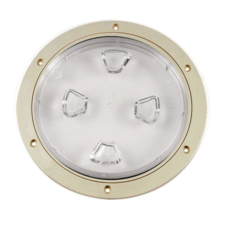 Beckson 8" Clear Center Screw-Out Deck Plate - Beige DP80-N-C — Quality Boat Parts