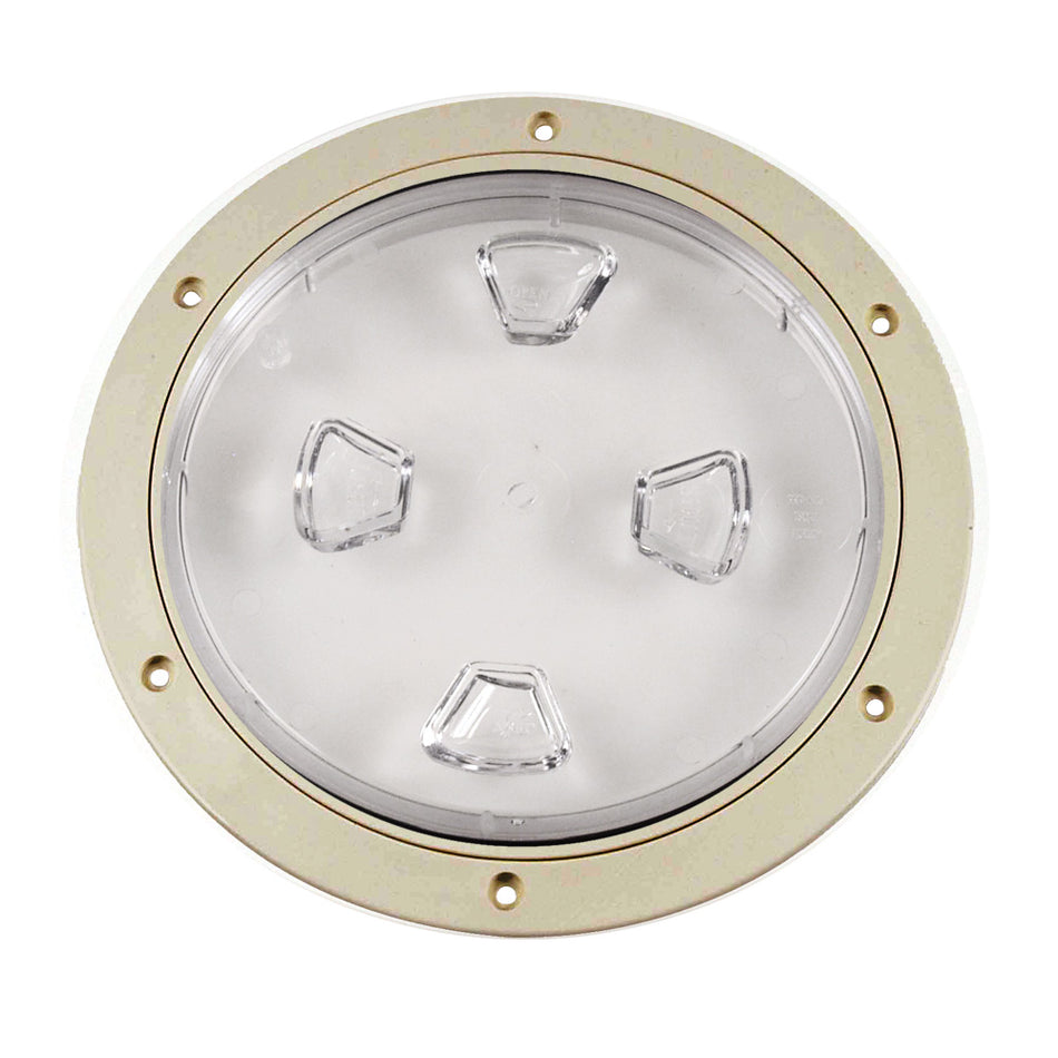 Beckson 8" Clear Center Screw-Out Deck Plate - Beige DP80-N-C — Quality Boat Parts