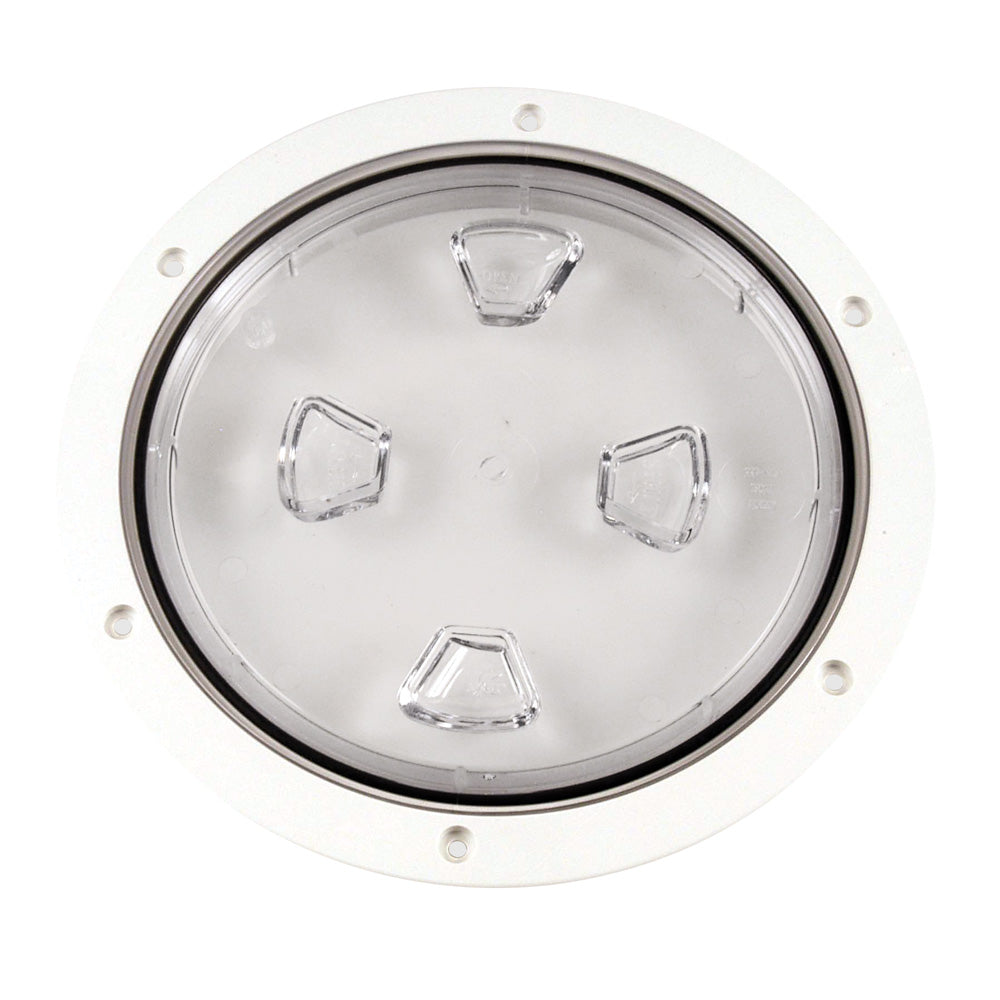 Beckson 8" Clear Center Screw-Out Deck Plate - White DP80-W-C — Quality Boat Parts