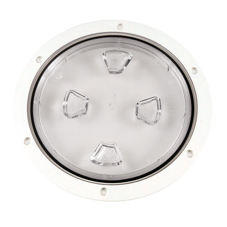 Beckson 8" Clear Center Screw-Out Deck Plate - White DP80-W-C — Quality Boat Parts