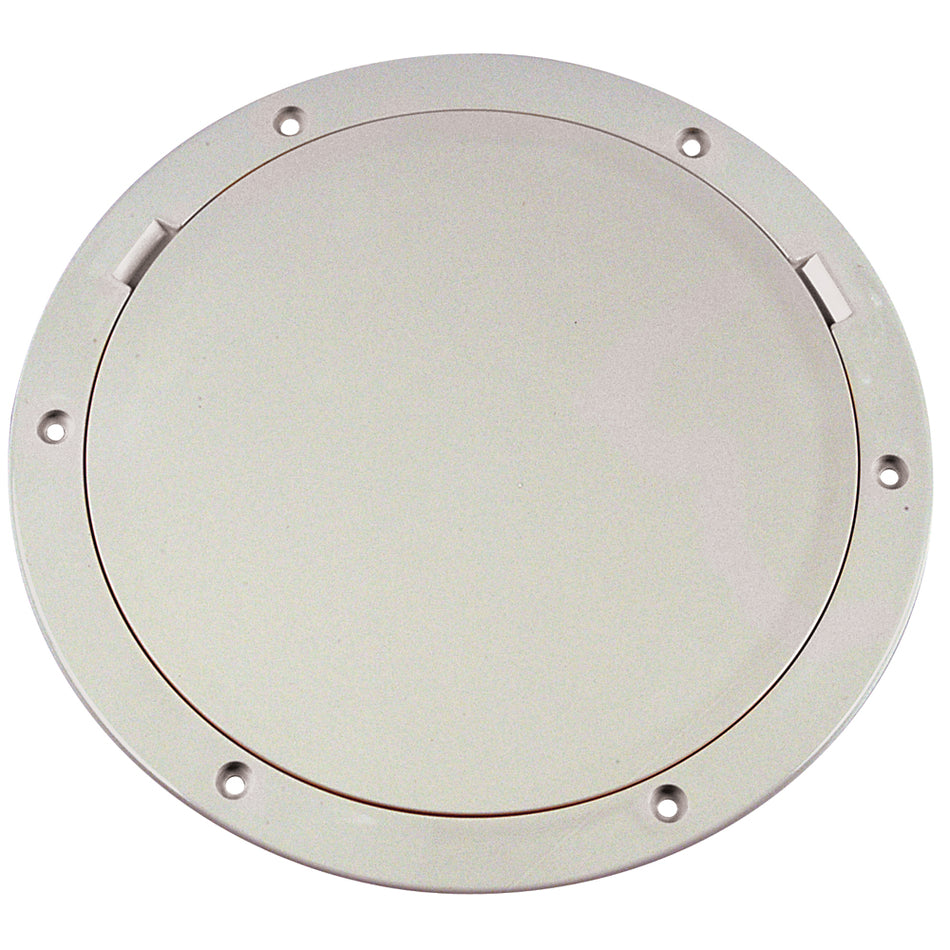 Beckson 8" Smooth Center Pry-Out Deck Plate - White DP81-W — Quality Boat Parts