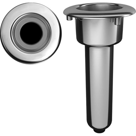 Mate Series Elite Screwless Stainless Steel 0° Rod & Cup Holder - Drain - Round Top C1000DS — Quality Boat Parts