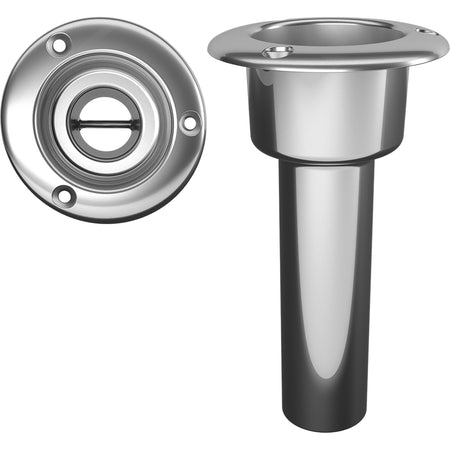 Mate Series Stainless Steel 0° Rod & Cup Holder - Open - Round Top C1000ND — Quality Boat Parts