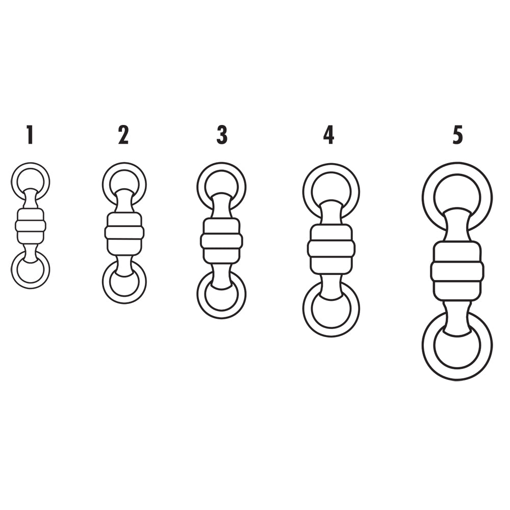VMC BSHBSWR Black Stainless Steel Heavy-Duty Ball Bearing Swivel #2 - 160lb *3-Pack BSHBSWR#2 — Quality Boat Parts