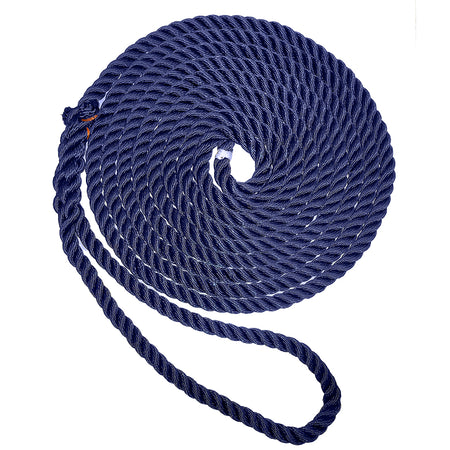 New England Ropes 1/2" Premium 3-Strand Dock Line - Navy Blue - 25' C6053-16-00025 — Quality Boat Parts
