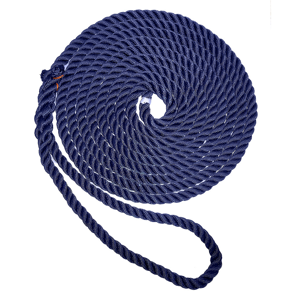 New England Ropes 5/8" Premium 3-Strand Dock Line - Navy Blue - 15' C6053-20-00015 — Quality Boat Parts