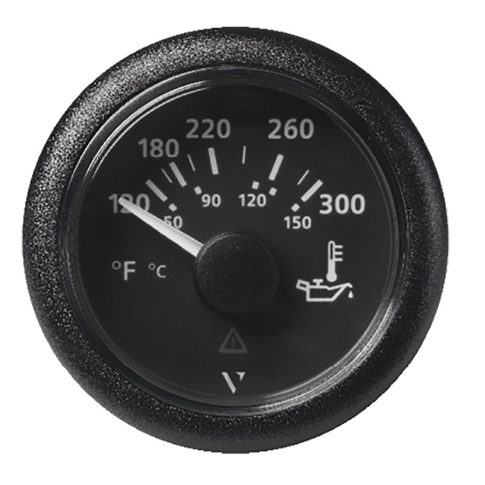 Veratron 52MM (2-1/16") ViewLine Oil Temperature Gauge 120-300°F - Black Dial & Bezel A2C59514165 — Quality Boat Parts