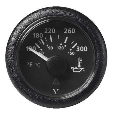 Veratron 52MM (2-1/16") ViewLine Oil Temperature Gauge 120-300°F - Black Dial & Bezel A2C59514165 — Quality Boat Parts