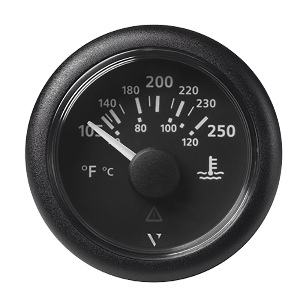 Veratron 52MM (2-1/16") ViewLine Water Temperature Gauge - 100-250°F - Black Dial & Bezel A2C59514176 — Quality Boat Parts