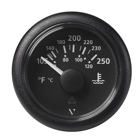 Veratron 52MM (2-1/16") ViewLine Water Temperature Gauge - 100-250°F - Black Dial & Bezel A2C59514176 — Quality Boat Parts