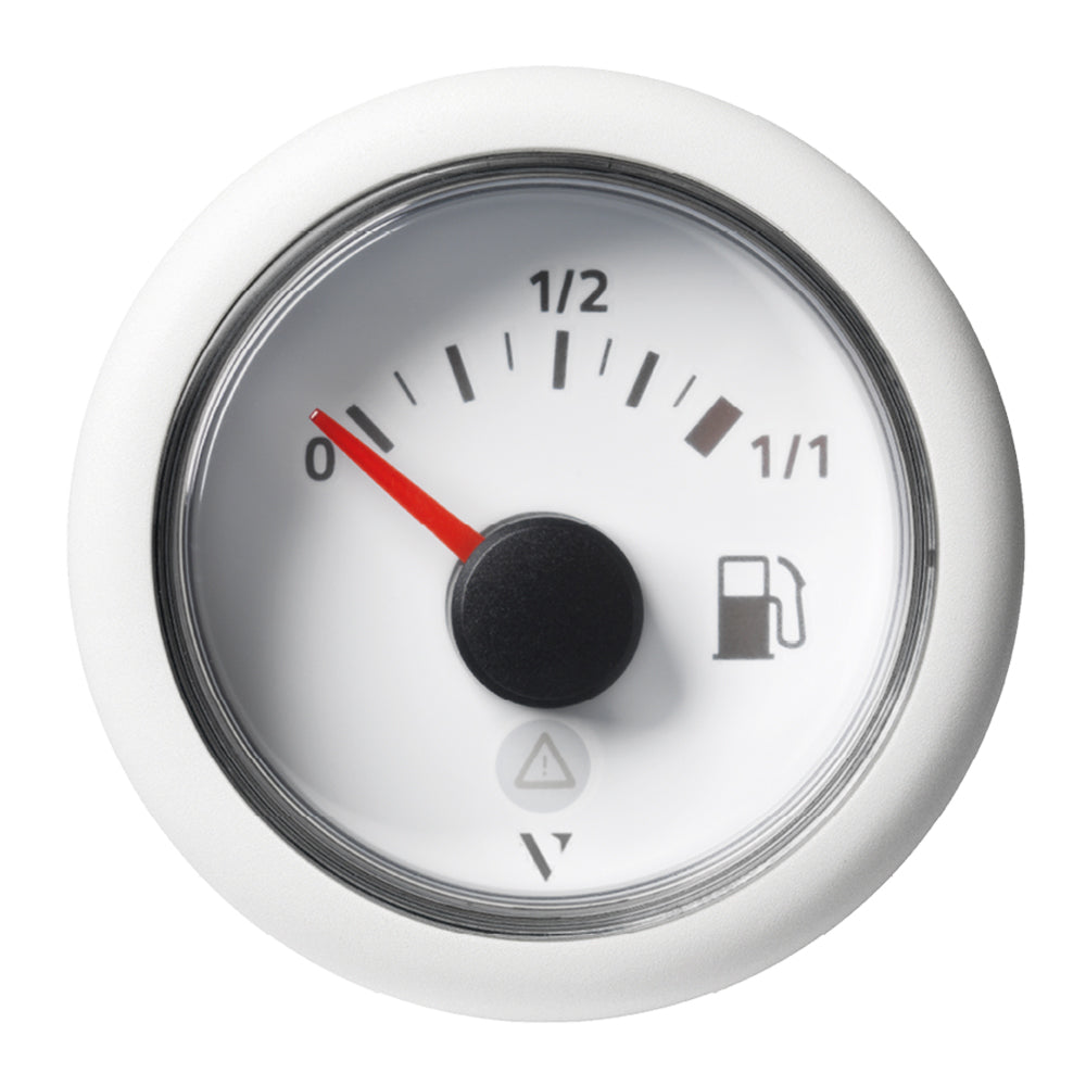 Veratron 52mm (2-1/16") ViewLine Fuel Tank Level Gauge - 0 to 1/1 - White Dial & Round Bezel A2C59514182 — Quality Boat Parts
