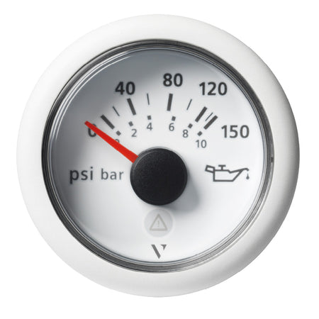 Veratron 52mm (2-1/16") ViewLine Engine Oil Temperature Pressure Gauge - 150 PSI - White Dial & Bezel A2C59514202 — Quality Boat Parts