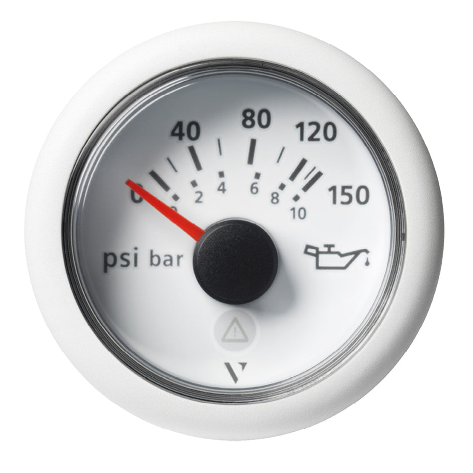 Veratron 52mm (2-1/16") ViewLine Engine Oil Temperature Pressure Gauge - 150 PSI - White Dial & Bezel A2C59514202 — Quality Boat Parts