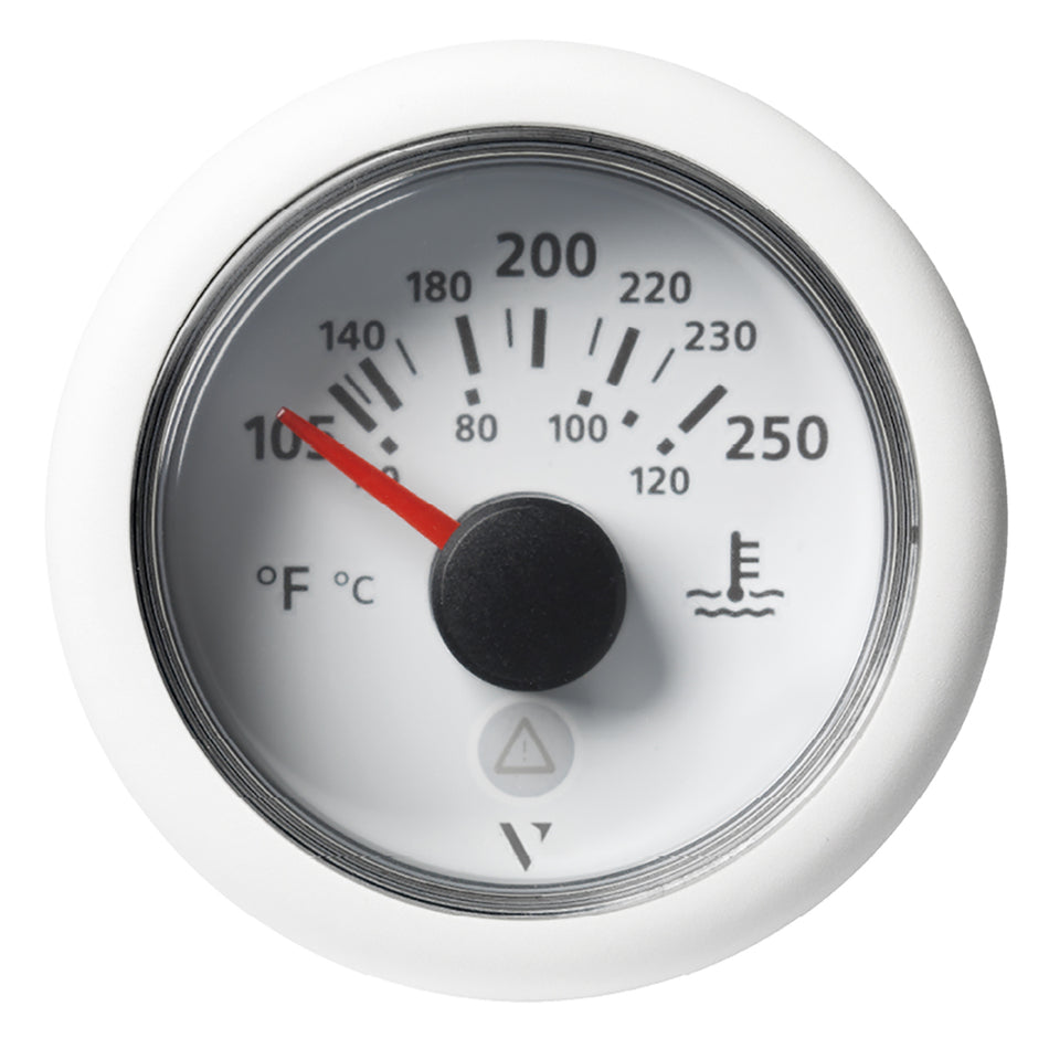Veratron 52 MM (2-1/16") ViewLine Temperature Gauge 105°F to 250°F - White Dial/Bezel A2C59514241 — Quality Boat Parts