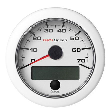 Veratron 3-3/8" (85mm) OceanLink® GPS Speedometer (0-70 KN/MPH/KMH) - White Dial & Bezel A2C1352090001 — Quality Boat Parts