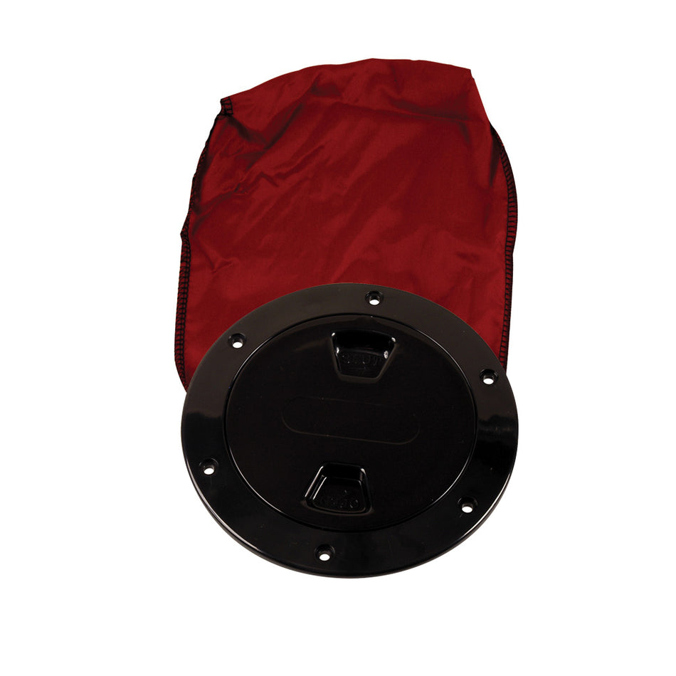 Beckson 4" Stow-Away Deck Plate - Black w/12" Bag DP40BB — Quality Boat Parts