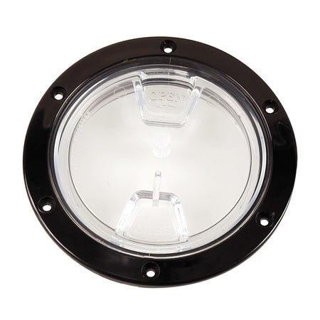 Beckson 4" Clear Center Screw Out Deck Plate - Black DP40-B-C — Quality Boat Parts
