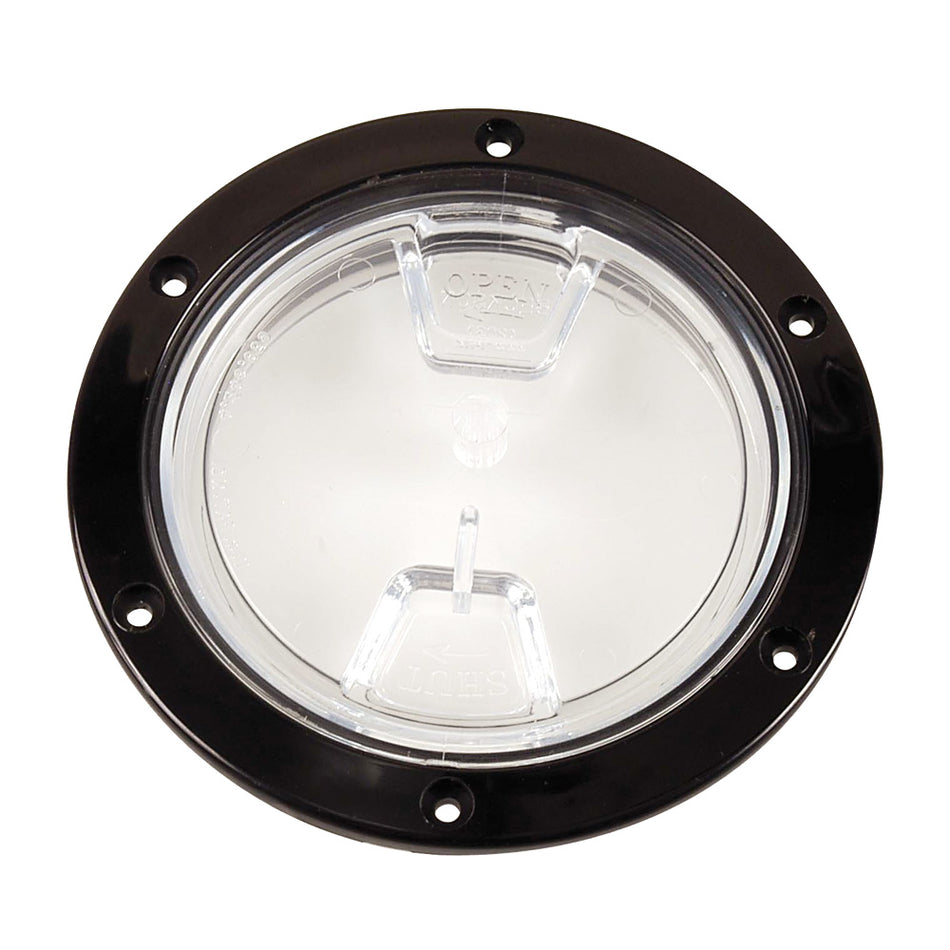 Beckson 4" Clear Center Screw Out Deck Plate - Black DP40-B-C — Quality Boat Parts
