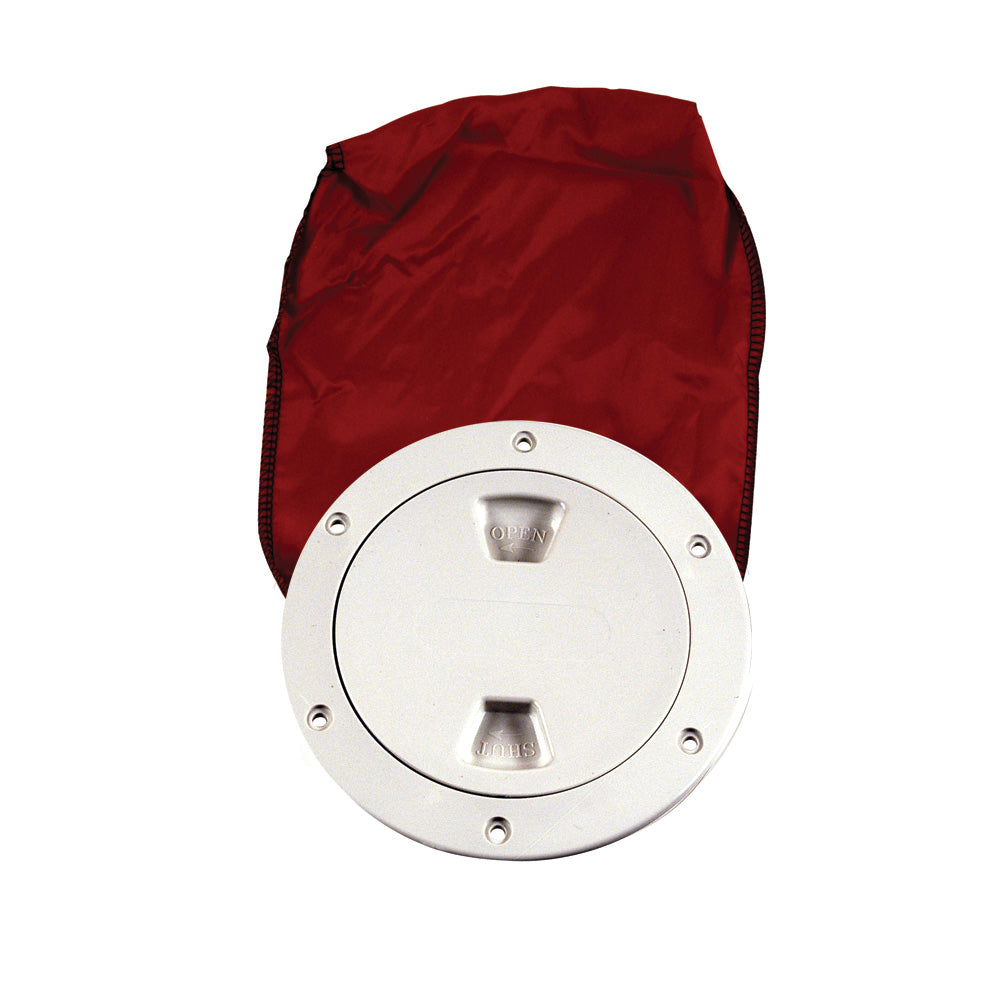 Beckson 4" Stow-Away Deck Plate - White w/12" Bag DP40BW — Quality Boat Parts