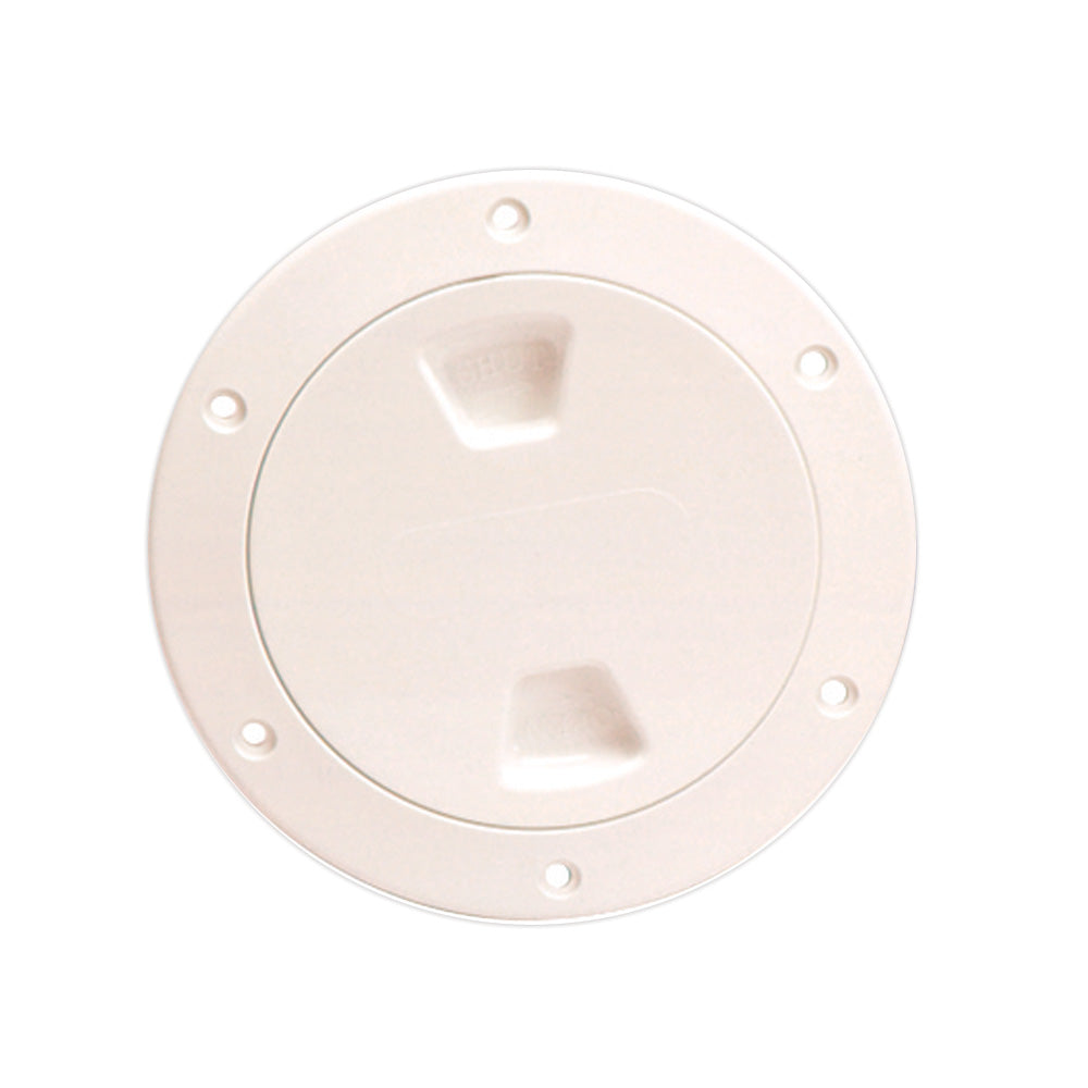 Beckson 4" Smooth Center Screw-Out Deck Plate - Beige DP40-N — Quality Boat Parts