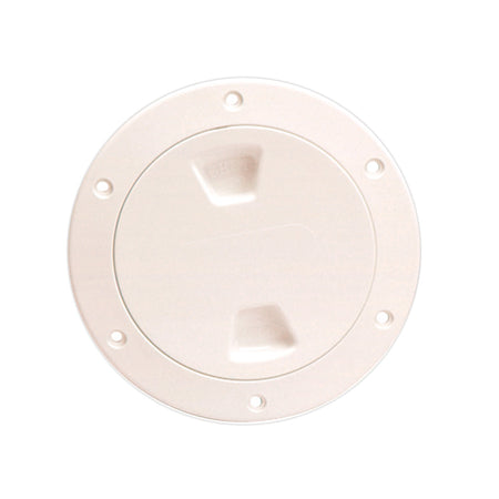 Beckson 4" Smooth Center Screw-Out Deck Plate - Beige DP40-N — Quality Boat Parts