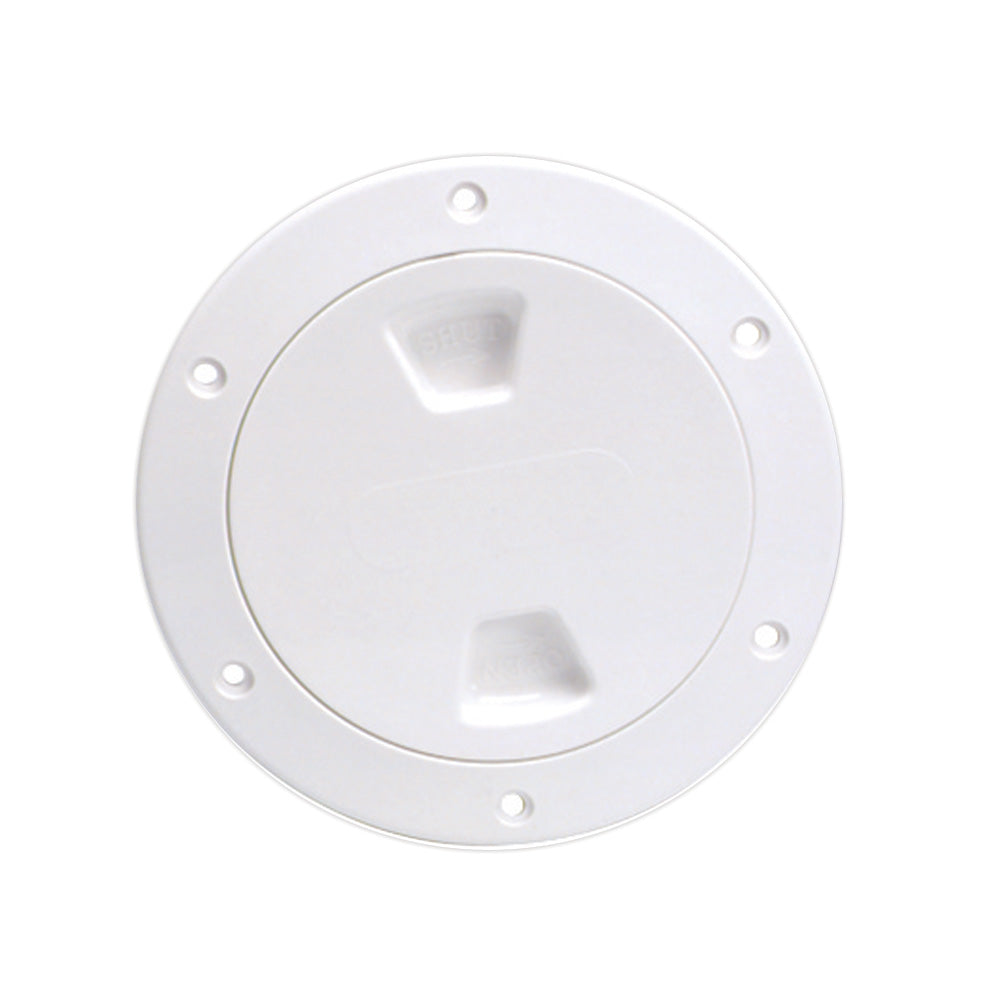 Beckson 4" Smooth Center Screw-Out Deck Plate - White DP40-W — Quality Boat Parts