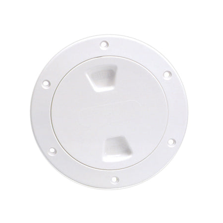 Beckson 4" Smooth Center Screw-Out Deck Plate - White DP40-W — Quality Boat Parts