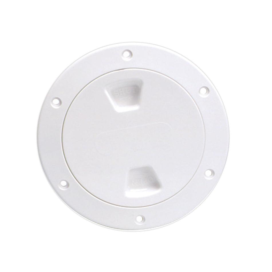 Beckson 4" Smooth Center Screw-Out Deck Plate - White DP40-W — Quality Boat Parts