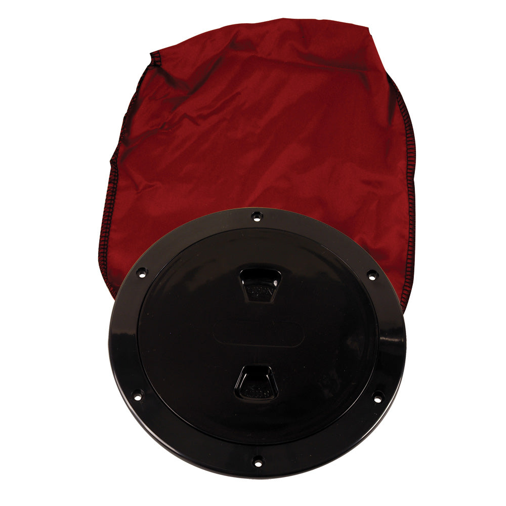 Beckson 6" Stow-Away Deck Plate - Black w/12" Bag DP60BB — Quality Boat Parts