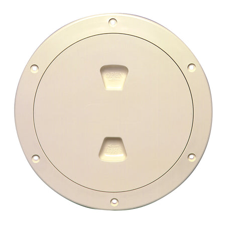 Beckson 6" Smooth Center Screw-Out Deck Plate - Beige DP60-N — Quality Boat Parts