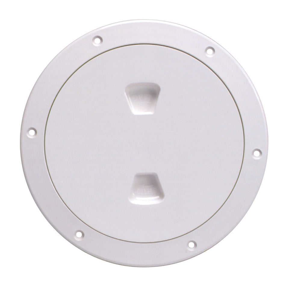 Beckson 6" Smooth Center Screw-Out Deck Plate - White DP60-W — Quality Boat Parts