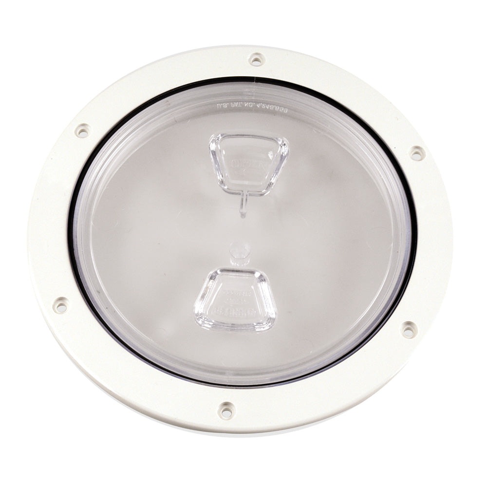 Beckson 6" Clear Center Screw Out Deck Plate - White DP60-W-C — Quality Boat Parts