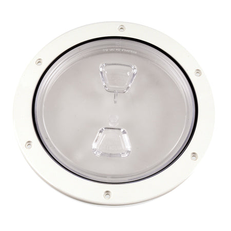 Beckson 6" Clear Center Screw Out Deck Plate - White DP60-W-C — Quality Boat Parts