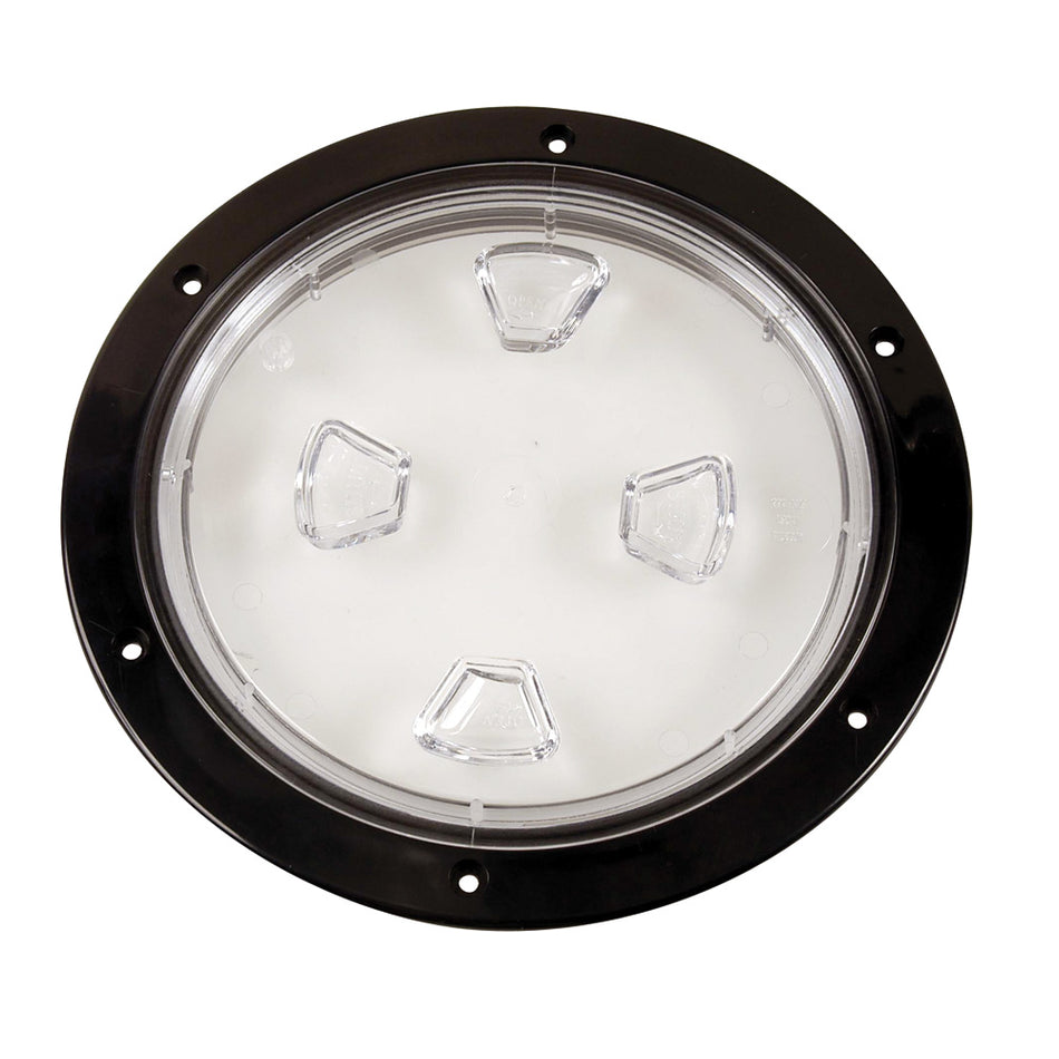 Beckson 8" Clear Center Screw-Out Deck Plate - Black DP80-B-C — Quality Boat Parts