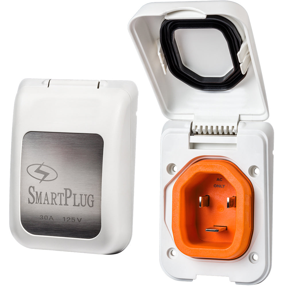 SmartPlug 30 AMP Male Non-Metallic Inlet Cover - White BM30PW — Quality Boat Parts