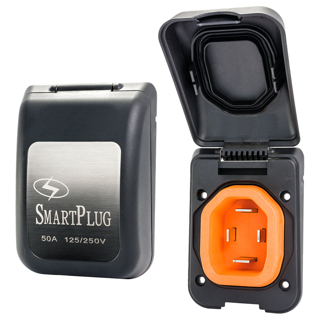 SmartPlug 50 AMP Male Non-Metallic Inlet Cover - Black BM50PB — Quality Boat Parts