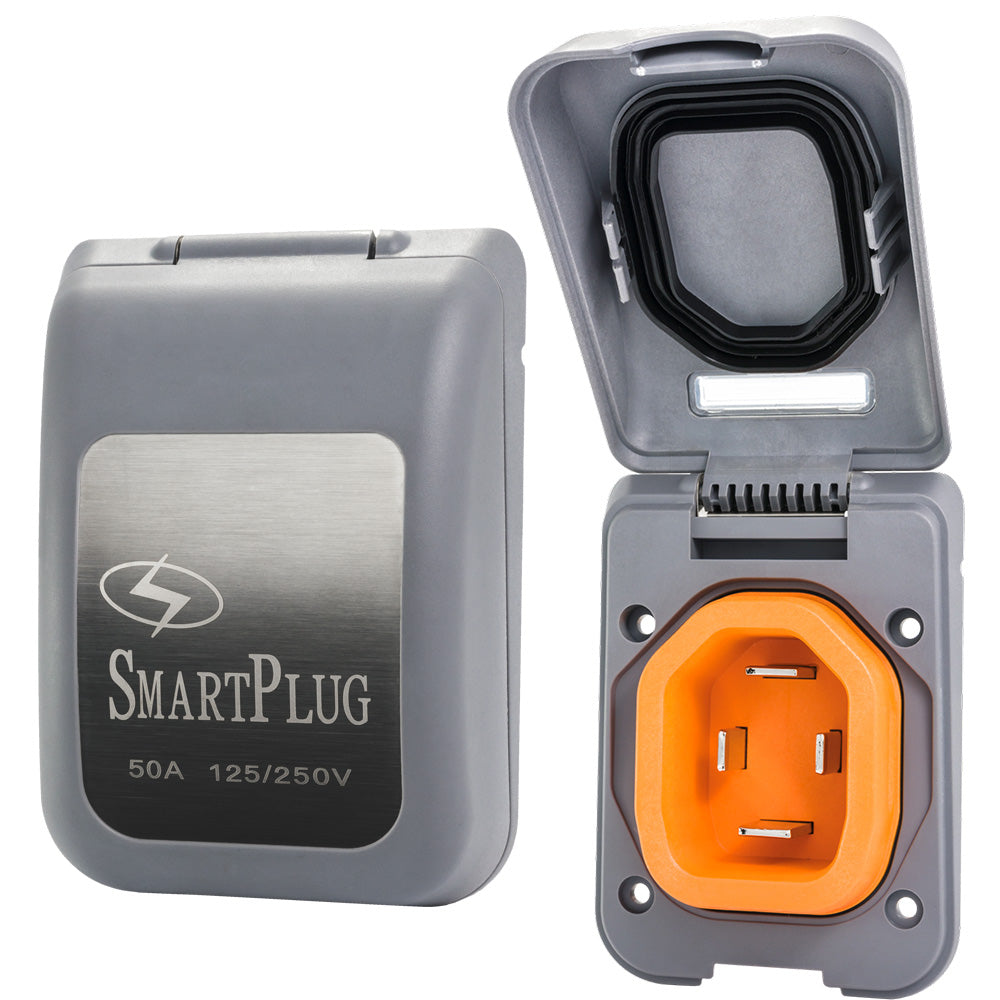 SmartPlug 50 AMP Male Non-Metallic Inlet Cover - Grey BM50PG — Quality Boat Parts