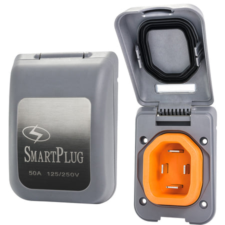 SmartPlug 50 AMP Male Non-Metallic Inlet Cover - Grey BM50PG — Quality Boat Parts